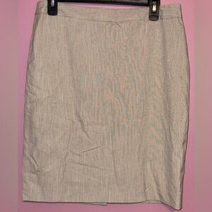 Kate Hill Cream Tan Pencil Skirt Knee-Length Work